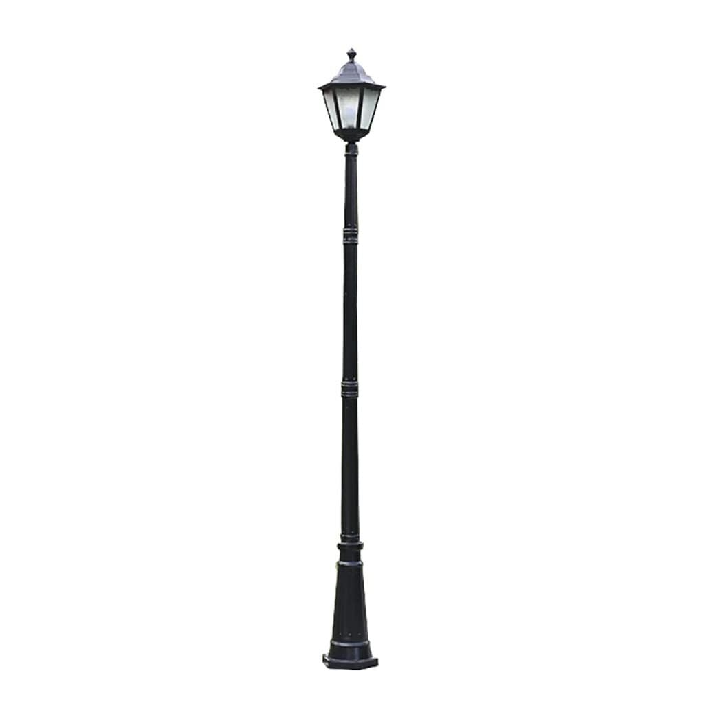 QUSYZD Outdoor Street Light,Vintage Street Post Light Black,Aluminum + Patterned Glass, Waterproof Ip55,Landscape Lighting,Waterproof Street Light for Backyard, Garden, Drivewa,275cm