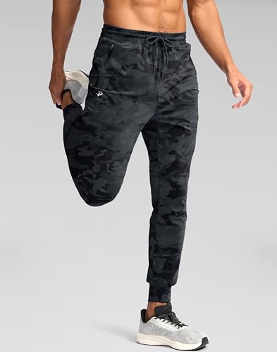 Image of Pudolla Men's Lightweight Jogger with Pockets 4-Way Stretch Sweatpants Workout Runing Athletic Track Pants