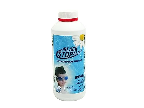 BLACK-STOP-ALGI Súper Antialgas. Exterminador superconcentrado de algas rebeldes. Para brotes enquistados. Botella 1 Lt.