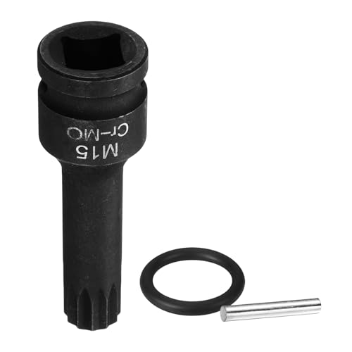QUARKZMAN Enchufe Impacto Triple Cuadrado M15 1/2 Para Brocas Muesca 15mm Acero CR-MO Enchufes 12 Puntos Triple Cuadrado Con Pasador Y O-ring Para Adaptadores Taladros