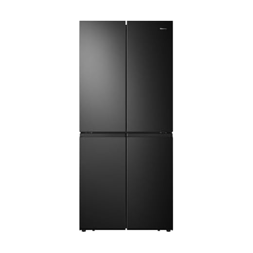 Hisense RQ563N4SF2 Cross Door Kühl-Gefrierkombination/ NoFrostPlus/ Inverter-Kompressor/ HolidayMode/ SuperCool/ 181 cm/ Kühlteil 294 l/ Gefrierteil 160 l/ 40 dB/ 279 kWh/ Jahr/ Schwarz