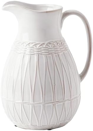 Small White Ceramic Pitcher Vase