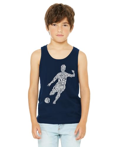 Threadrock Boys Soccer Player Typography Word Art Youth Tank Top3