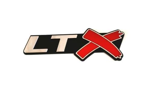 Image of 2pcs LTX Emblems Side Rear Lid Trunk 3D Badge Replacement for Chevy Corvette LS LT ZL SS LTX (Chrome Red), EI-SilveCutom#2