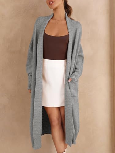 Image of Danedvi Womens Long Cardigan Sweaters 2026 Spring Chunky Knit Oversized Slouchy Open Front Warm Coats with Pockets