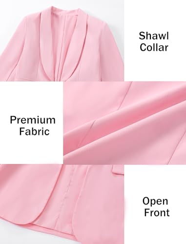 EXARUS Girls Blazer Blazers Suit Jacket Long Sleeve Shawl Collar Formal Open Front Inner Pocket for Kids4