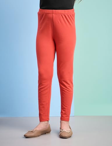 Image of Amazon Brand - Symbol Girl's Cotton Jersey Stretchable Leggings | Ankle Length | Aged 2-14 Years