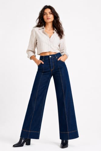 Image of Ben Martin Women High Rise High Waist Stretchable Baggy Oversized Loose Fit Casual Wear Denim Jeans