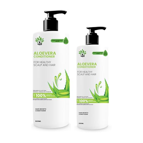 Image of GIR Aloe Vera Ayurvedic Conditioner with Aloe Vera & 21 Herbs Nourishes Scalp & Hair Paraben & Silicone Free - 1 x 500ml + 1 x 250ml (Total 750ml)
