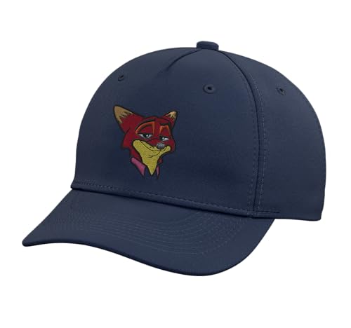 Disney Zootopia 2 Nick Wilde Big Face Halloween Costume Adjustable Embroidered Baseball Hat Navy Blue