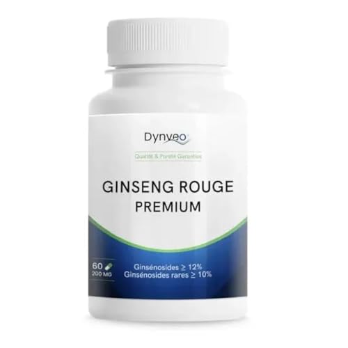 Ginseng Rouge Premium 200 mg - Haute Concentration - Ginsénosides 10% & Ginsans 6% - Vitalité, Énergie, Endurance, Concentration - Pureté et Qualité...