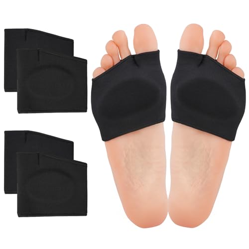 Metatarsal Pads with Gel Pad for Men and Women, Metatarsal Sleeves, Ball of Foot Cushion for Feet Pain Relief, Metatarsalgia, Mortons Neuroma, Sesamoiditis, Metatarsalgia Insoles, 2 Pairs, Black, L