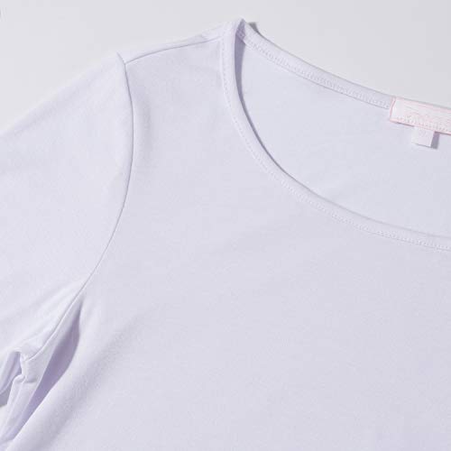 Bhome Maternity Shirt Basic Top Ruched Pregnancy Tshirt White L #TOP2