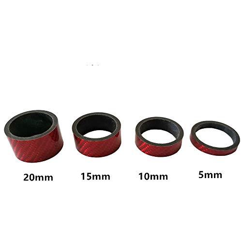heiyun 5/10/15/20 mm Spacing Pad Bike Headset Ring Washer Bicycle Headset Spacer Mountain Bike Front Fork Carbon Fiber Cycling Parts(red) - Thumbnail 2