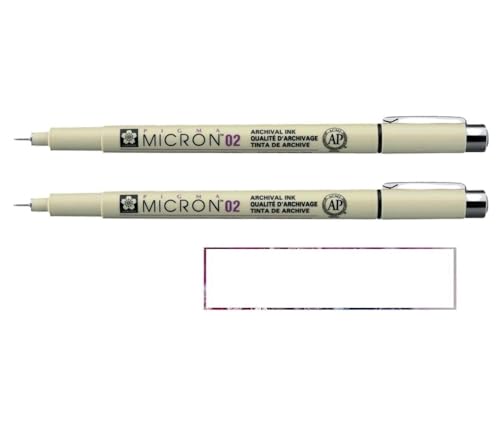 PIGMA MICRON Sakura 02 czarny. 2 szt. i 1 karta