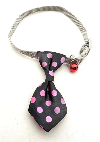 Image of Cat Collar, Breakaway with Cute Tie and Bell for Kitty and Some Puppies, Adjustable Inch I Color As Per Available (Pack of-2)