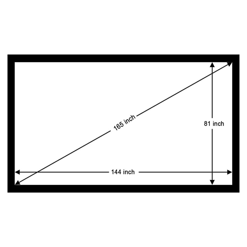 Image of BIG VUE 165 inch Fixed Frame Projector Screen High Contrast ALR Fabric, 16:9 Aspect Ratio, 4K UHD & Active 3D Ready, 160 Wide Viewing Angle Projection for Home Theatre, Office, Boardroom & Gaming