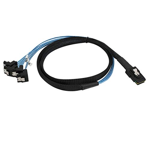 Cable Mini SAS 36P SFF-8087 a 4 SATA 7P 1 metro azul