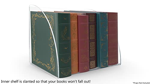 Marketing Holders 12"W Book Shelf Clear Acrylic Desktop Bookcase Counter-Top Manual Display Schools Students Office Workers Chefs Home Use Organization Cook Book Cd Dvd Business Personal Clutter Free #TOP1