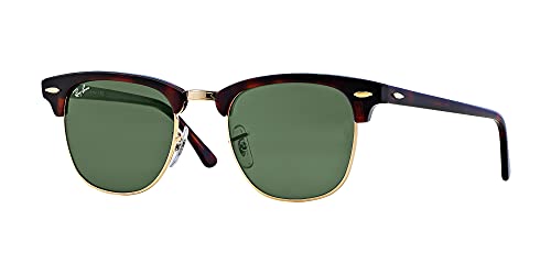 Ray-Ban RB3016 Clubmaster Sunglasses+ Vision Group Accessories Bundle(Mock Tortoise On Arista/Crystal Green (W0366),51) for unisex-adult