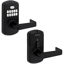 Kwikset SmartCode 955 Light Commercial 10-Button Keypad Matte Black Electronic Kingston Lever, Featuring Convenient Keyless Entry, 3-Year Battery Life and High Traffic Durability