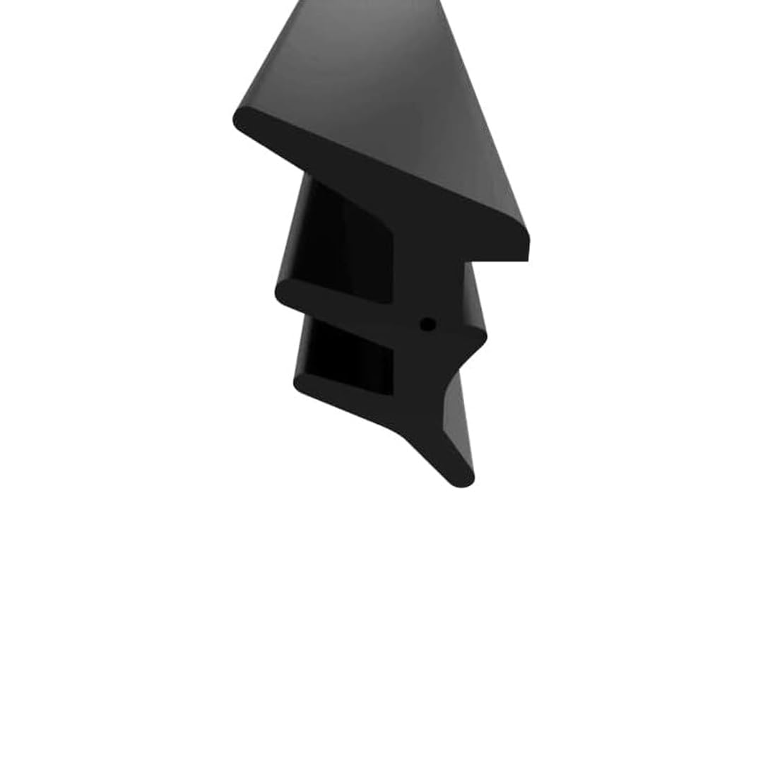 Junta de cristal de PVC universal, paquete de 10 m. Borde de enclavamiento solo presión para ventanas y balcones y accesorios. Contra corrientes de aire ahorra costes de calefacción. (10 mm, negro)