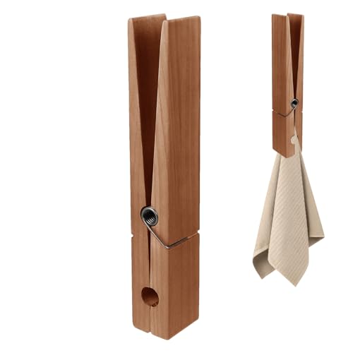 Xujuika Porte-Serviettes en Bois pour Pinces À Linge, Épingles À Linge Géantes Murales, Pinces À Vêtements avec Ressort pour La Buanderie Et La Chambre...