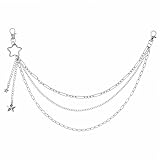 Mabor Star Pants Chain Layered Jeans Chain for Women Silver Metal Punk Wallet Chains Hip Hop Pocket Chains for Jeans Backpack Keys Pants Long