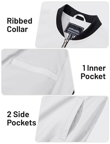 Image of TACVASEN Men's Lightweight Jacket Spring Bomber Fall Windbreaker Casual Stylish Coats with Pockets