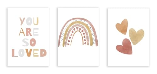 Peinture sur toile arc-en-ciel bohème de qualité supérieure pour enfant