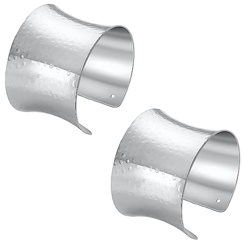 Wainis 2 Pcs Silver Cuff Bangle Bracelet For Women Open Wide Bracelets Wrist Cuff Wrap Adjustable Bracelet Jewelry Gift C #TOP9