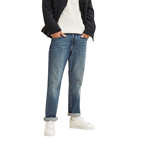 TOM TAILOR Herren Marvin Straight Jeans, 10283 - Stone Wash Denim, 34/32