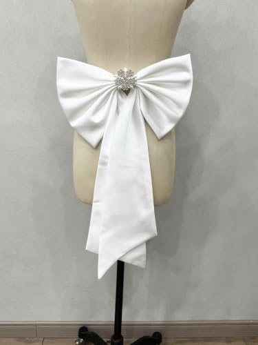 Image of Detachable Satin Bow Tails with Detachable Brooch