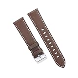 YingYou Correa de reloj de piel de vaca auténtica de 20 mm y 22 mm, compatible con Casio, for hombre y mujer, con hebilla sólida, color negro y marrón.(Deep brown,22mm)