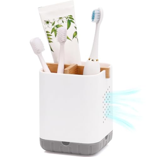 Boperzi Toothbrush and Toothpaste Holder with Bamboo...
