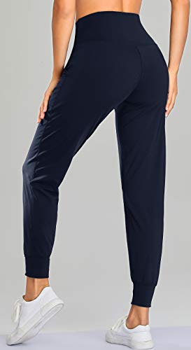 Oalka Women's Joggers High Waist Yoga Pockets Sweatpants Sport Workout Pants4