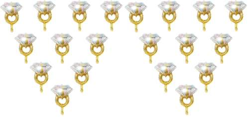 Image of 10Pcs Mini Diamond Ring Balloons for Engagement and Anniversary Wedding Party Supplies (Pack of 2)