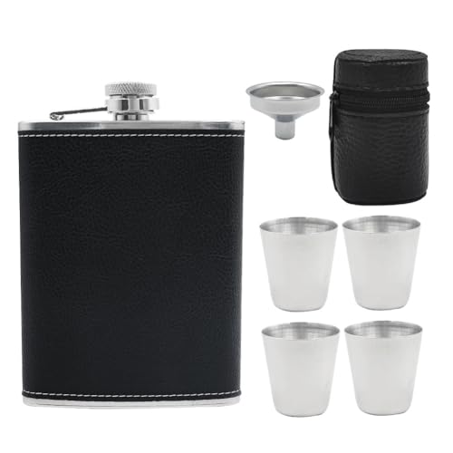 YAZHED Edelstahl Flachmann set 8 Oz 227 ml 4*Becher 1*Trichter...