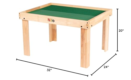 image for NILO Kids Play Table Set with 2 Compatible Lego Duplo Detachable Two-S