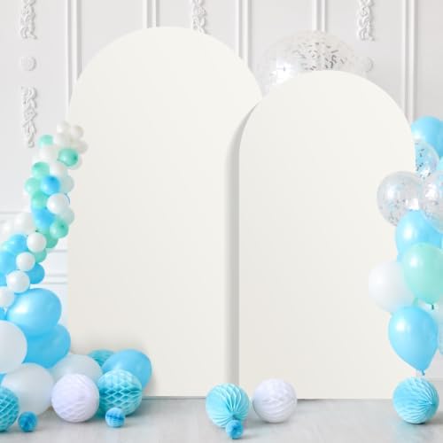 6 FT Arch Backdrop Cover, Decorative White Stretchy Cover - 1