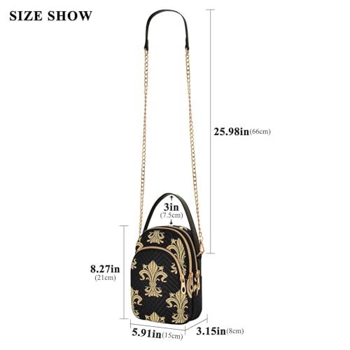 Women's Wave Cross Body Chest Bag, 52 inch Gold Chain Shoulder Handbag Purse3
