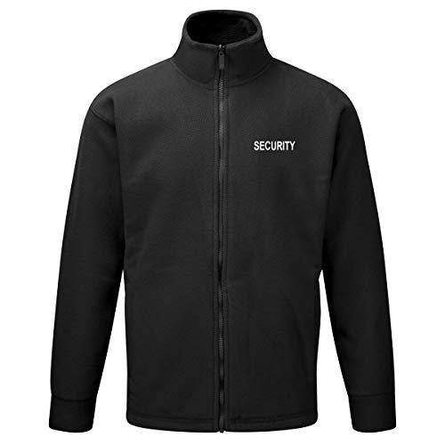 Workwear World 'Security' Embroidered Doorman Bouncer Black Full Zip Fleece Jacket (XL)