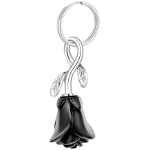 مجوهرات حرق جثث زهرة الورد Urn Keychain للرماد ، قلادة تذكارية من الفولاذ المقاوم للصدأ هدية جنازة Keepsake