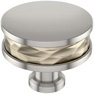 Signature Hardware 954059-112 Lazzara 1-1/2 Inch Hammered Mushroom Cabinet Knob - Golden Champagne/Satin Nickel