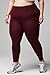 Fabletics Women's Oasis PureLuxe High-Waisted 7/8 Legging, Light Compression, Buttery Soft, L, Merlot