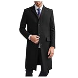 DESIGN CLASSIQUE ：Ce manteau pour homme présente un design trench mi-long avec col montant et boutonnage simple. La coupe slim épouse la silhouette tout en conservant une élégance traditionnelle adaptée aux saisons automnales et hivernales.