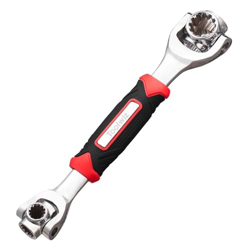 Toolwiz Clé à douille universelle 52 en 1 - Outil multifonction réglable avec tête rotative à 360 degrés - Pour enlever les boulons et écrous - Pour...