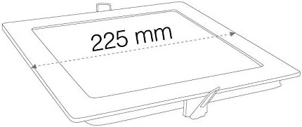 davled – Downlight LED Square Flat, Color Silver, 18 W, Cool Daylight, 1800 Lumens, 225 mm