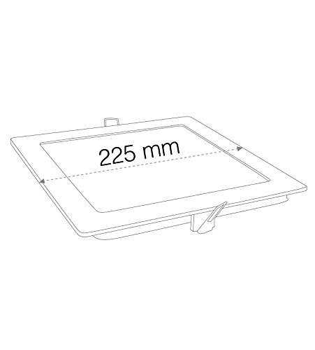 davled – Downlight LED Square Flat, Color Silver, 18 W, Cool Daylight, 1800 Lumens, 225 mm