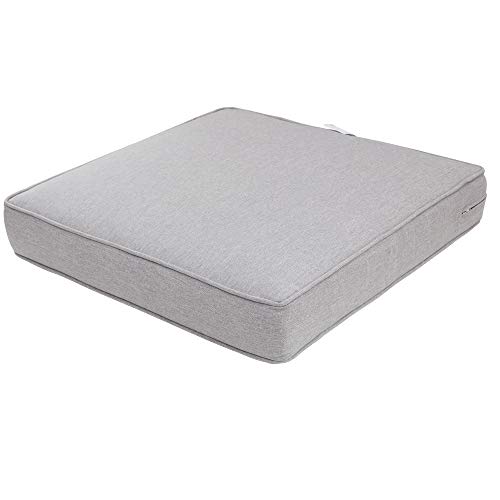Image of QILLOWAY Outdoor /Indoor Deep Seat Cushions for Patio Furniture, Lawn Chair Cushion 24 x 24 inch,All Weather, Gray,White
